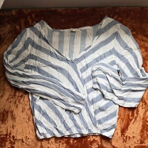 Rebellion Blue and White Striped Blouse